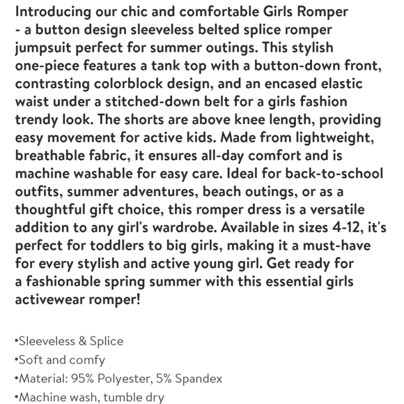 NWT ADORABLE Girls' Romper!! - Picture 4 of 4